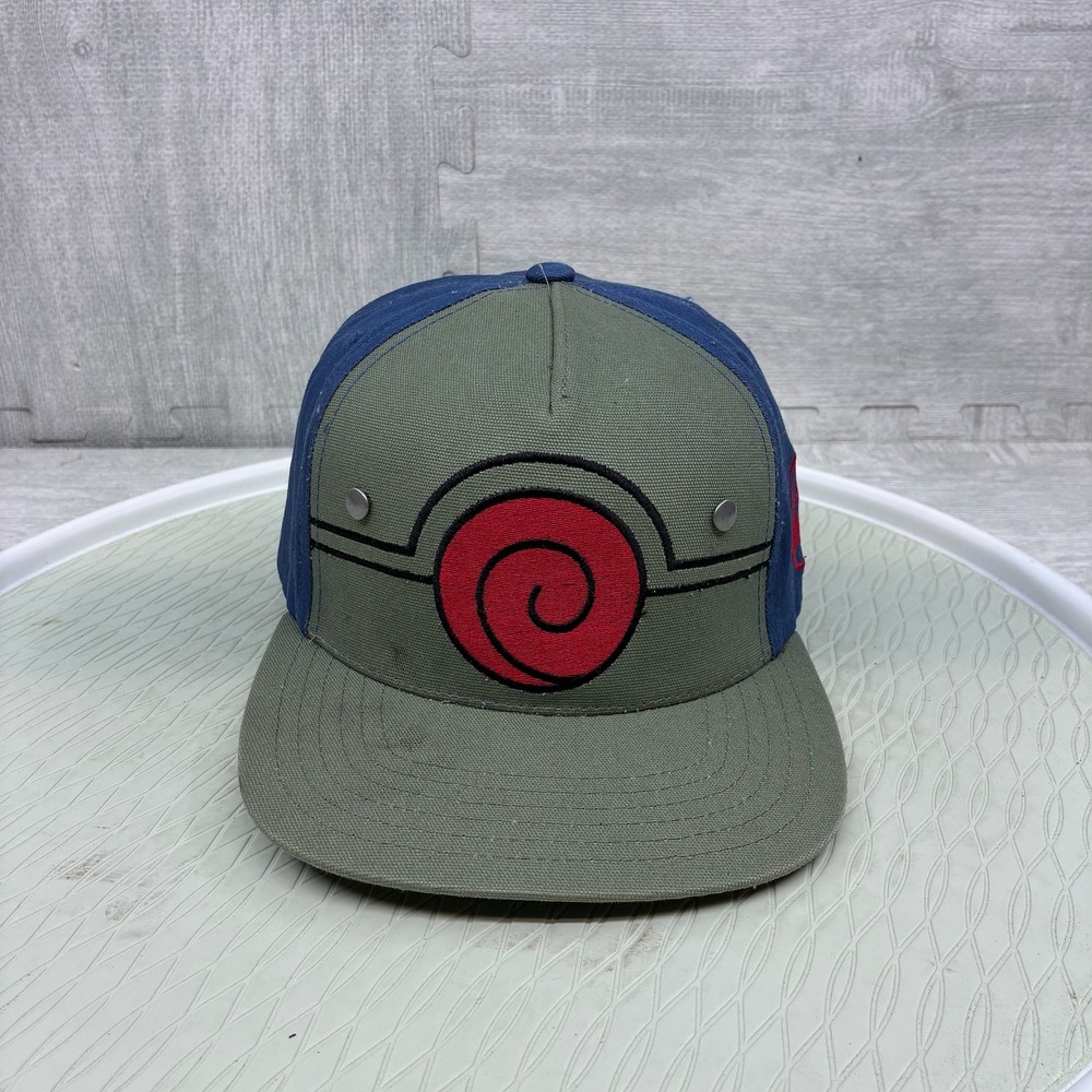 Naruto Shippuden Kakashi Hat Mens OS Blue Green Cotton Anime Snapback